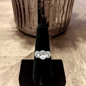 3 Stone Cubic Zirconia Ring Size 7. Bella Luce Collection.